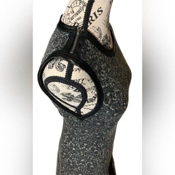 Rebecca Taylor Women's Sleeveless Wool Blend Lace Bonded Dress Grey/Black Size:2 - Picture 7 of 13